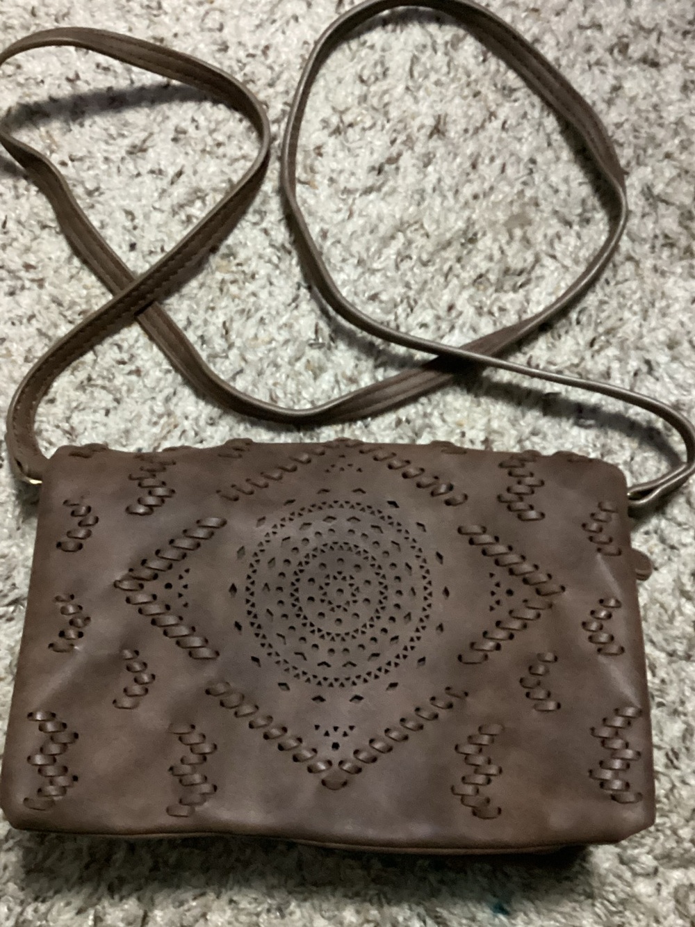 Brown Laser-Cut Crossbody Bag - Women's Crossbody Street Level